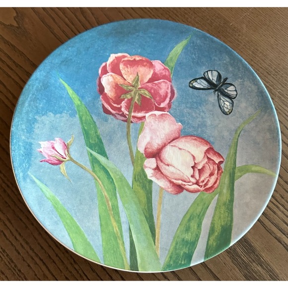Gien France French Flowers & Butterfly 9'' Salad Plate Il Etait Une‎ Fois - Picture 1 of 3
